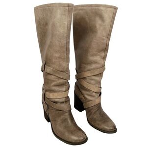 SAN MARINA Tall Strappy Italian Leather Boots
